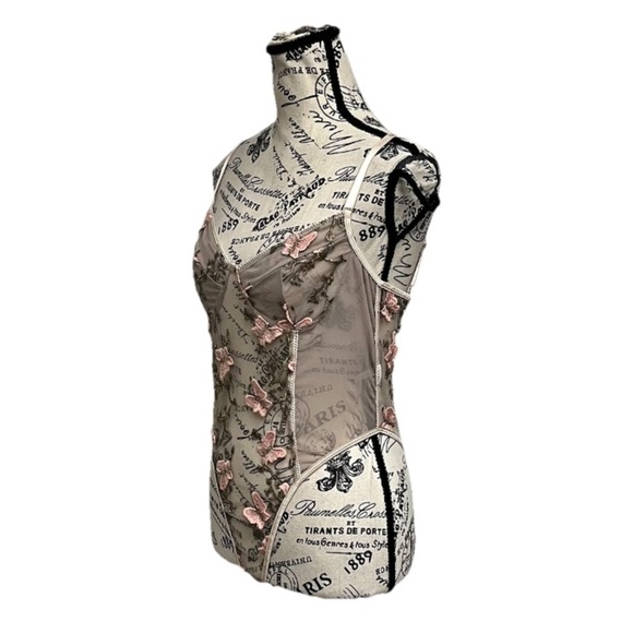 Aureila Intimates Sheer Mesh Butterfly Thong Bodysuit Fairycore Coquette Girl S - Picture 2 of 8